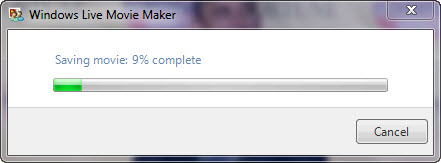 ... Live Movie Maker will save WLMP to WMV video file automatically